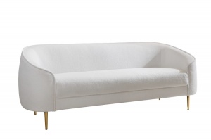 SOFA/DIVAN, 205CM, TEXTIL PLUS, BOUCLE, ALB/AURIU, DESIGN EXCLUSIVIST, ARTIM GROUP SELECTION - Img 6