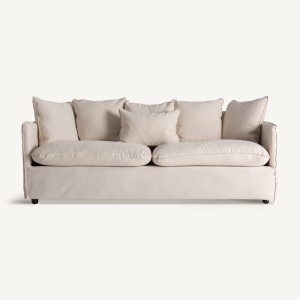 SOFA ELEGANTA BARDNEY 216CM, STRUCTURA DE LEMN SI TEXTIL, CULOARE BEJ, VICAL HOME