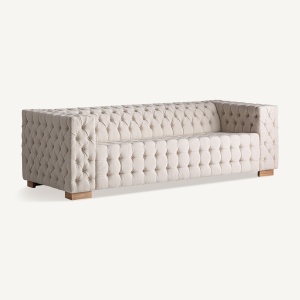 SOFA ELEGANTA GENHOF 246CM, DIN LEMN DE FRASIN SI TEXTIL, DESIGN CONTEMPORAN, VICAL HOME