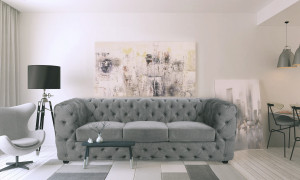 SOFA EXCLUSIV VIP 209CM GRI DIN STOFA DE LUX DESIGN DEOSEBIT - Img 3