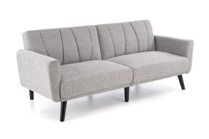 SOFA EXTENSIBILA LARIX GRI/NEGRU, CU TAPITERIE DIN TEXTIL SI LEMN MASIV, STIL MODERN