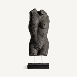 STATUETA GABRIELA, 74CM, CULOARE GRI/NEAGRA, DIN TERACOTA SI LEMN, STIL MODERN, ARTIM GROUP SELECTION