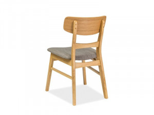 STOC 3 BUC!!!! SCAUN DINING CD-61, GRI/STEJAR, TAPITERIE DIN STOFA SI CADRU DIN LEMN, STIL MODERN - Img 2