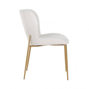 STOC 3 BUC!!! SCAUN DINING ODESSA, ALB/AURIU, DIN TEXTIL PLUSAT SI METAL, STIL MODERN RICHMOND INTERIORS - Img 6