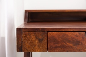 STOC!!!! BIROU 120CM, DIN LEMN MASIV DE SALCAM, MONSOON, DESIGN RETRO/ VINTAGE - Img 9