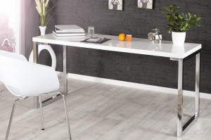 STOC!!! BIROU MODERN, 140X60, DIN MDF LUCIOS, WHITE DESK, ARTIM GROUP COLLECTION - Img 3