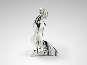 STOC!!! DECORATIUNE, DAMA, IN ALB/NEGRU, 56CM, STIL EXCLUSIVIST, COD 698139 - Img 6