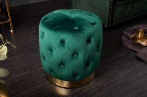 TABURET, BAROCK 35CM, COD 40730, CATIFEA VERDE SI AURIU - Img 2