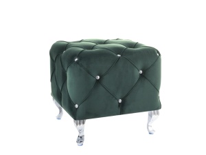 TABURET HESTIA K, VERDE BLUVEL 78/CROM, TAPITERIE DIN CATIFEA SI CADRU DIN METAL, STIL MODERN