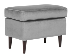 TABURET RON, GRI BLUVEL 14/WENGE, TAPITERIE DIN CATIFEA SI PICIOARE DIN LEMN