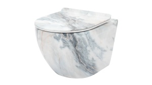 VAS DE TOALETA SUSPENDAT REA CARLOS SLIM GRANIT SHINY N, EFECT DE GRANIT, DIN CERAMICA, CALITATE SUPERIOARA - Img 1