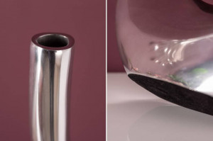 VAS DECORATIV, WAVE 106CM, METAL ARGINTIU, COD 8842, DESIGN MODERN - Img 5