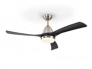 VENTILATOR ASPAS, CU TELECOMANDA, 45/55 CM, NICHEL SATINAT/NEGRU/OPAL, DIN METAL, LEMN SI STICLA, STIL MODERN - Img 5