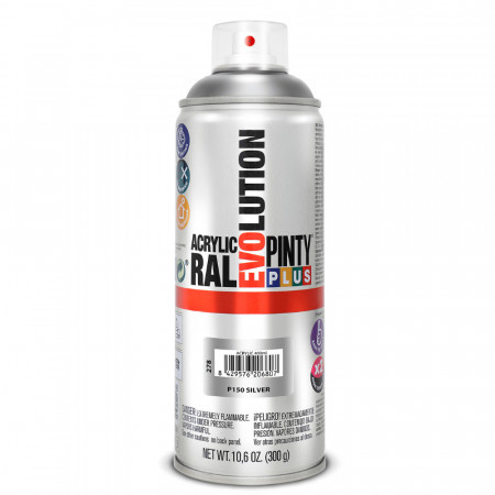 Vopsea Spray acrilica argintiu, interior / exterior, P150, 400 ml - Img 1