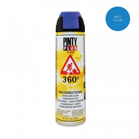 Spray Vopsea marcaj fluorescent, albastru, interior / exterior, T118, 500 ml, Pintyplus