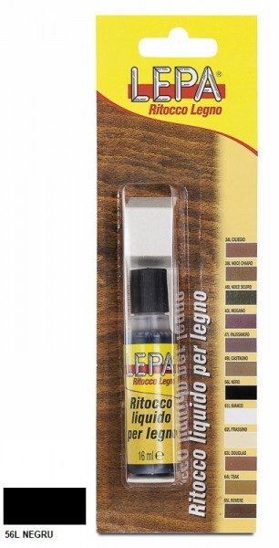 Retus lichid pentru lemn Lepa 56L NEGRU, 16 ml - Img 1