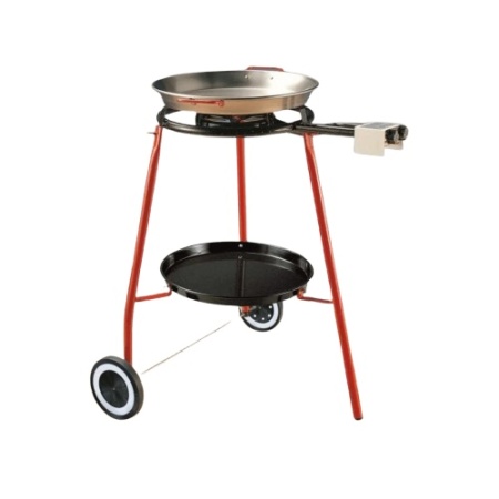 Set Profesional pentru Paella – Arzător cu Roți, Furtun și Tigaie 46 cm