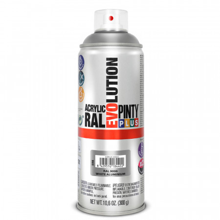 Vopsea Spray acrilica alumino white, interior / exterior, ral 9006, 400 ml - Img 1