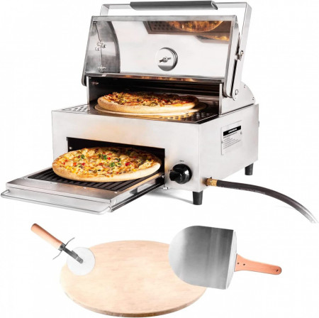Cuptor Pizza Profesional pe gaz OvenPlus, multifunctional cu doua niveluri