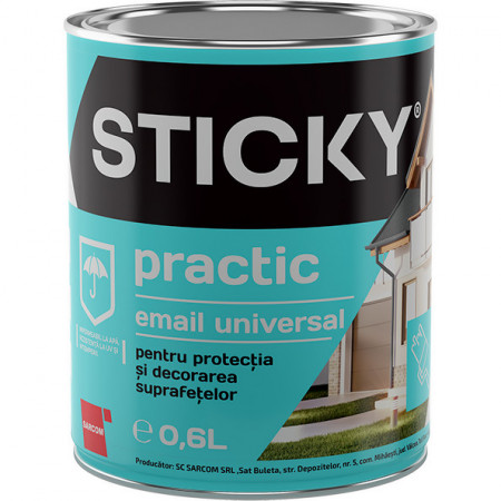 Vopsea alchidica Sticky, Practic, pentru lemn si metal, bleu, 20 kg