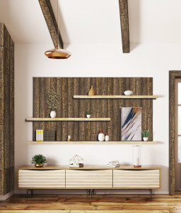 Barna grinda decorativa imitatie lemn poliuretan DARK OAK 60x95x4000 - Img 2