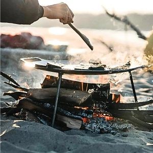 Disc din Oțel pentru Gătit – 60 cm, cu 3 Picioare Detașabile și Mânere Laterale - Img 2