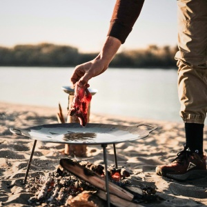 Disc din Oțel pentru Gătit – 60 cm, cu 3 Picioare Detașabile și Mânere Laterale - Img 4