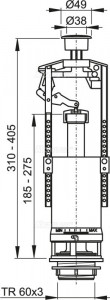 Mecanism WC cu buton Stop simpla actionare A2000-CHROM - Img 3
