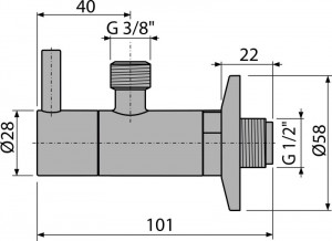 Robinet coltar cu filtru 1/2"×3/8", rotund ARV001 - Img 2