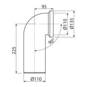 Cot WC – conector 90° A90-90 alcadrain - Img 2