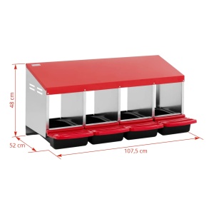 Cuibar pentru gaini, din otel galvanizat – 4 compartimente, cu tavita colectare oua - Img 4