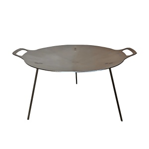 Disc din Oțel pentru Gătit – 50 cm, cu 3 Picioare Detasabile și Mânere Laterale