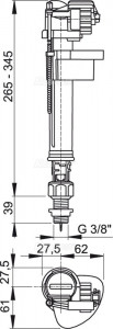 Flotor WC 3/8 cu filet alama alimentare verticala, A18 3/8 - Img 2