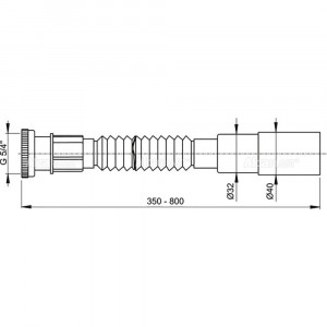 Racord flexibil scurgere 5/4 x 40/32, cu piulita din metal, A76 - Img 2