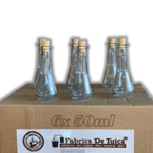 Toiuri Romanesti 50ml cu dop pluta, pentru tuica, palinca, bauturi distilate, Set 6 Buc - Img 1