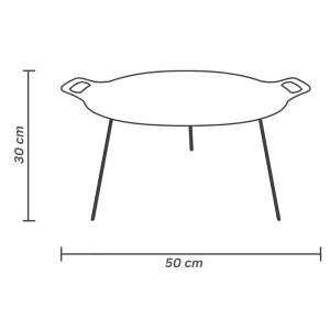 Disc din Oțel pentru Gătit – 50 cm, cu 3 Picioare Detasabile și Mânere Laterale - Img 5
