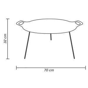 Disc din Oțel pentru Gătit – 70 cm, cu 3 Picioare Detașabile și Mânere Laterale - Img 5