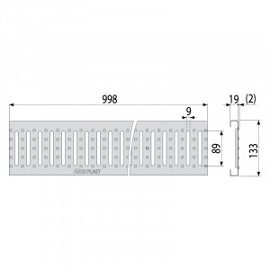 Rigola exterioara modulara cu gratar metalic 1m, Clasa 1500 kg, Alca - Img 2