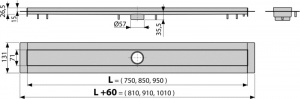 Rigola pentru duş 850 mm, APZ13 Modular, fara gratar si sifon - Img 2