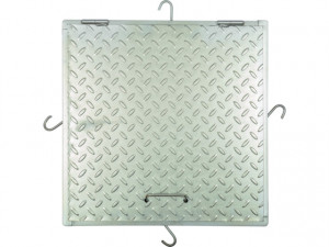 Capac canalizare galvanizat, cu rama, 60x60 cm - Img 1