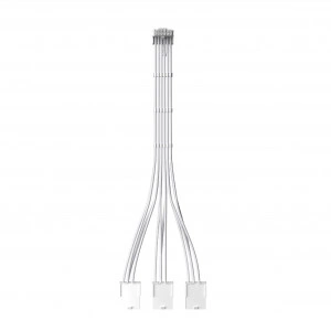 1stPlayer удължителен кабел Custom Sleeved Modding Cable White - 3 x PCIe 8-pin to 12VHPWR - FM3-B-WH - Img 3