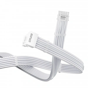 1stPlayer модулен кабел Custom Sleeved Modding Cable White - PCIe 5.0 12VHPWR M/M - FM2-B-WH - Img 5