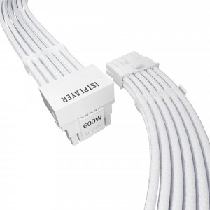 1stPlayer модулен кабел Custom Sleeved Modding Cable White - PCIe 5.0 12VHPWR M/M - FM2-B-WH - Img 7