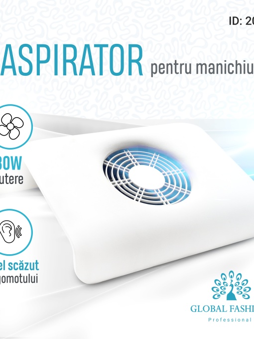 Aspirator praf unghii, 30W, Alb