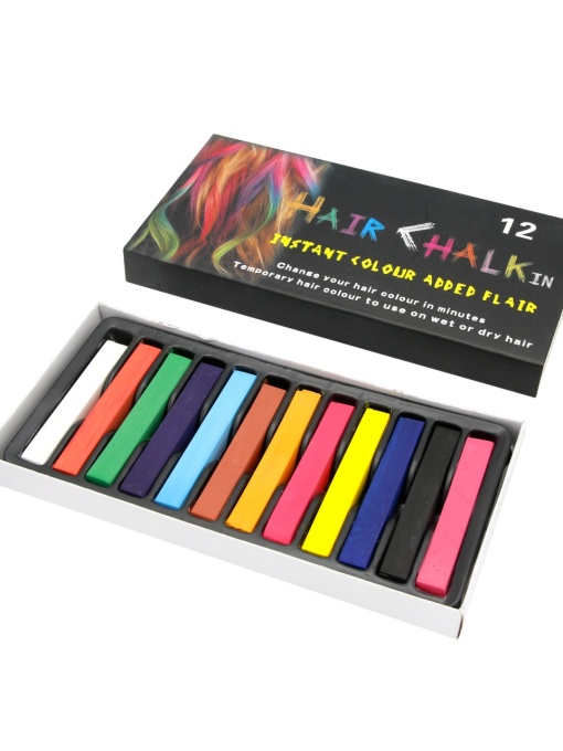 Creta colorata pentru par, 12 cul/set