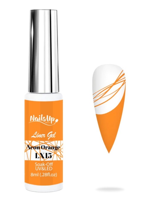 Liner Gel , NailsUp, 8 ml LX15, Neon Orange