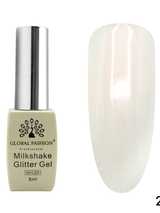 Oja semipermanenta, Milkshake Glitter, Global Fashion 8ml, 254