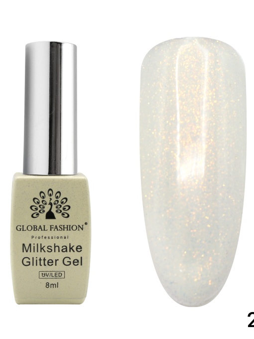 Oja semipermanenta, Milkshake Glitter, Global Fashion 8ml, 260