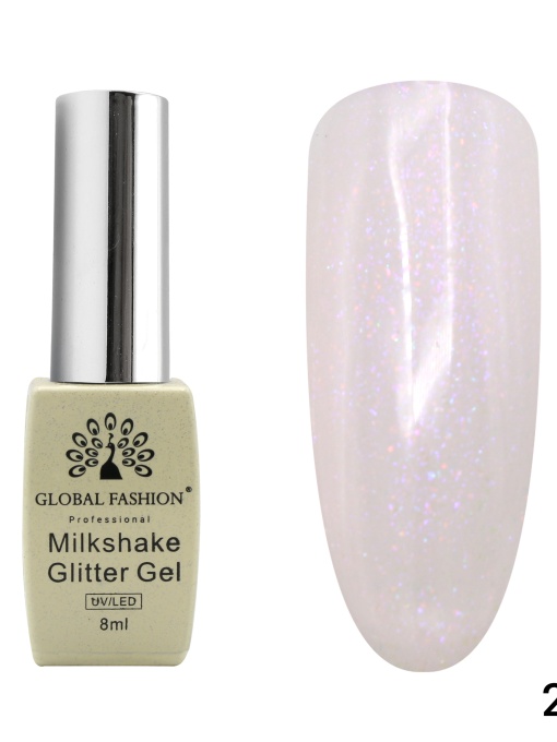Oja semipermanenta, Milkshake Glitter, Global Fashion 8ml, 263