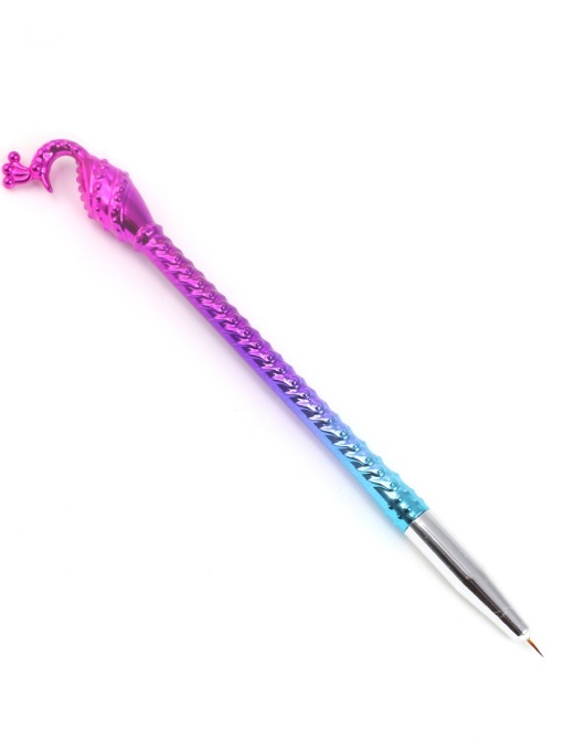 Pensula unghii, par artificial, pentru pictura pe unghii, forma paun, marime 000, camelion